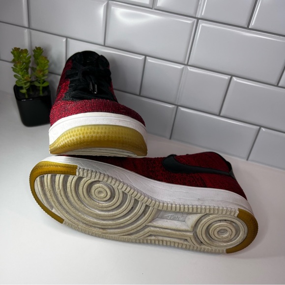 Nike Air Force 1 Ultra Flyknit Mid - Men’s Sz 11 - University Red Black - Picture 6 of 8